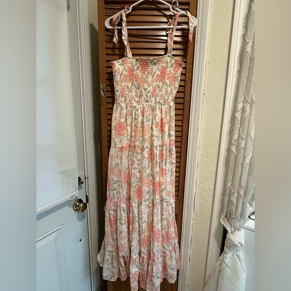 Lovestitch Peach and Cream Floral Dress - Picture 1 of 5